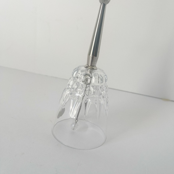 princess house 24% Lead Crystal Bell with Silver handle - Picture 4 of 5